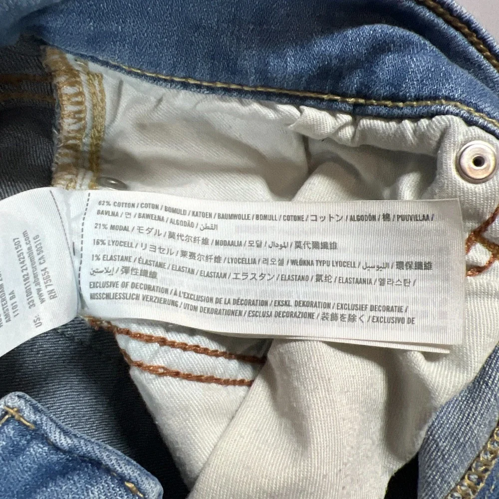 Hollister Skinny Fit Jeans Womens 31x32 Blue Denim Advanced Stretch Distressed